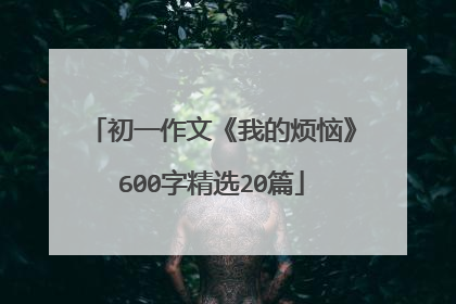 初一作文《我的烦恼》600字精选20篇
