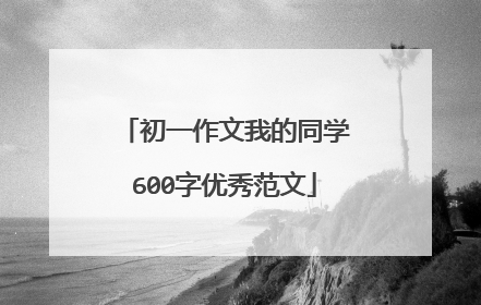 初一作文我的同学600字优秀范文