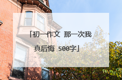 初一作文 那一次我真后悔 500字