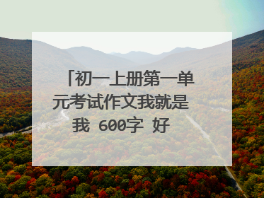 初一上册第一单元考试作文我就是我 600字 好的100分