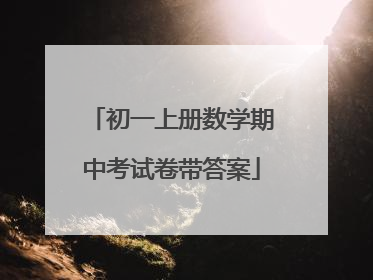 初一上册数学期中考试卷带答案