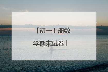 初一上册数学期末试卷