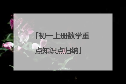 初一上册数学重点知识点归纳