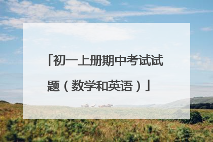 初一上册期中考试试题（数学和英语）