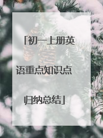 初一上册英语重点知识点归纳总结