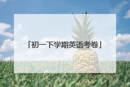 初一下学期英语考卷
