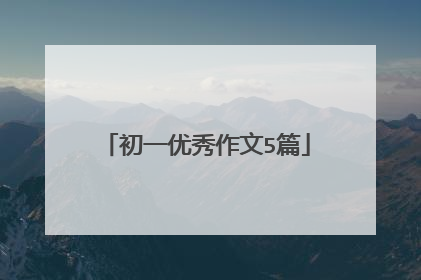 初一优秀作文5篇
