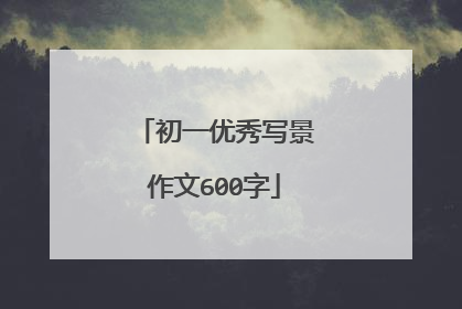 初一优秀写景作文600字