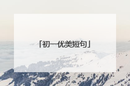 初一优美短句