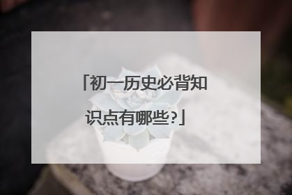 初一历史必背知识点有哪些?