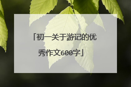 初一关于游记的优秀作文600字