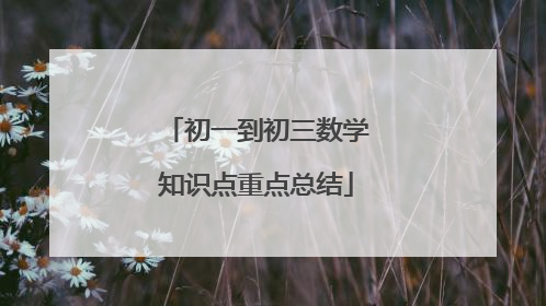 初一到初三数学知识点重点总结