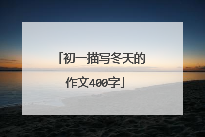 初一描写冬天的作文400字