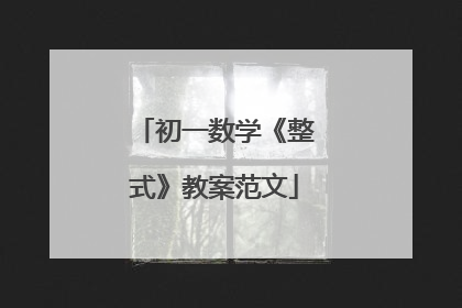 初一数学《整式》教案范文