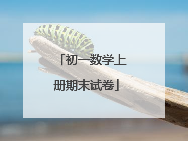 初一数学上册期末试卷