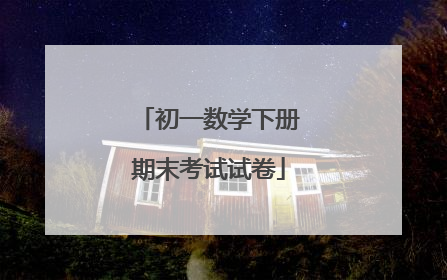 初一数学下册期末考试试卷