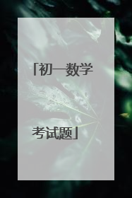 初一数学考试题