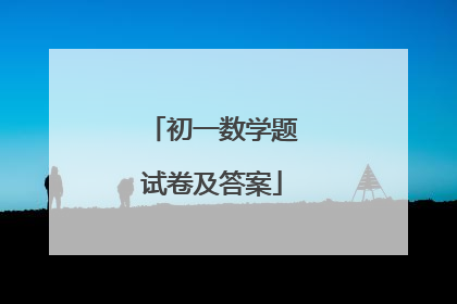 初一数学题试卷及答案