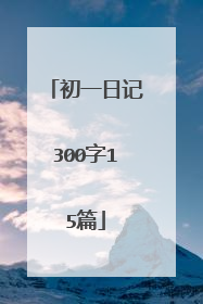 初一日记300字15篇