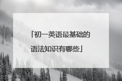 初一英语最基础的语法知识有哪些