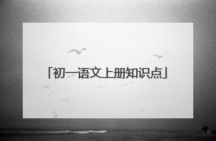 初一语文上册知识点