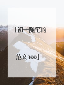初一随笔的范文300
