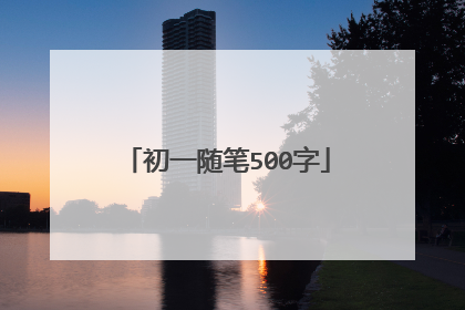 初一随笔500字