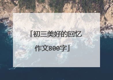 初三美好的回忆作文800字