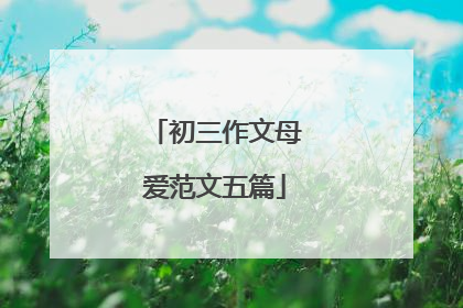 初三作文母爱范文五篇