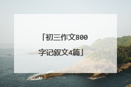 初三作文800字记叙文4篇