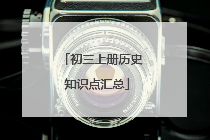 初三上册历史知识点汇总