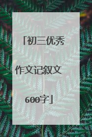 初三优秀作文记叙文600字