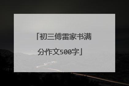 初三傅雷家书满分作文500字