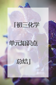 初三化学单元知识点总结