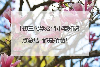 初三化学必背重要知识点总结 都是精髓!