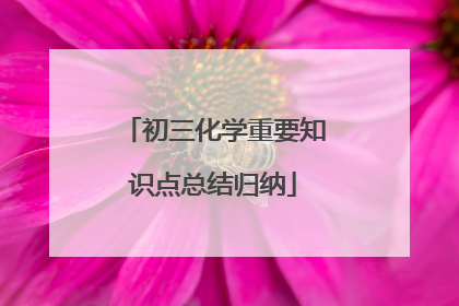 初三化学重要知识点总结归纳