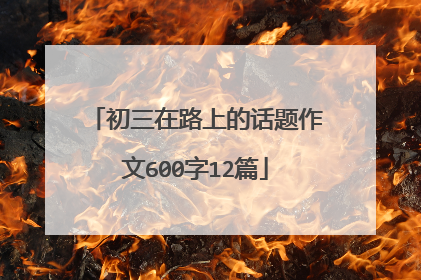 初三在路上的话题作文600字12篇