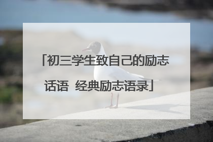 初三学生致自己的励志话语 经典励志语录
