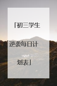 初三学生逆袭每日计划表