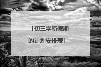 初三学霸假期的计划安排表