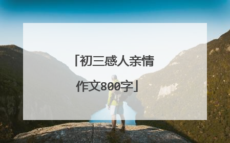 初三感人亲情作文800字