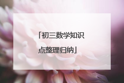 初三数学知识点整理归纳