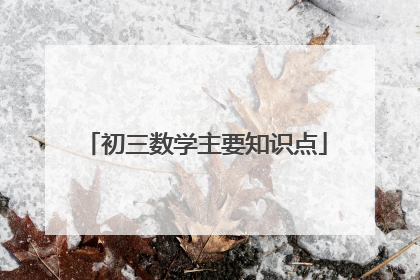 初三数学主要知识点