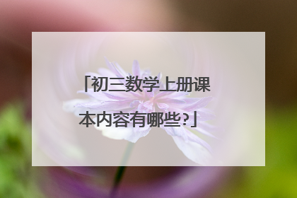 初三数学上册课本内容有哪些?