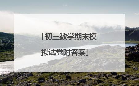 初三数学期末模拟试卷附答案