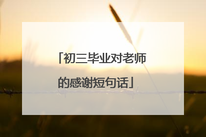 初三毕业对老师的感谢短句话