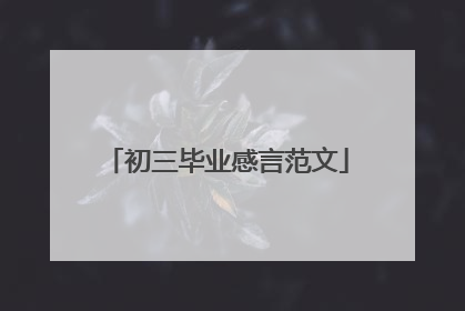 初三毕业感言范文