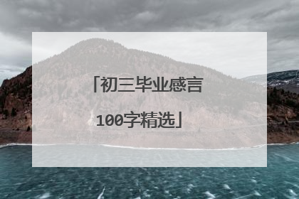 初三毕业感言100字精选