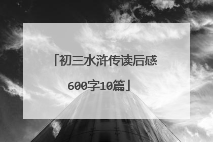 初三水浒传读后感600字10篇