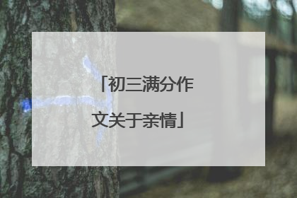 初三满分作文关于亲情